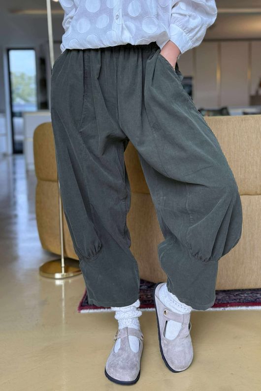 Cooper Needlecord Quirky Cocoon Pant Deep Moss  /14 =